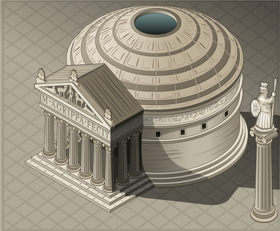 Round shaped Ancient Building  Illustration