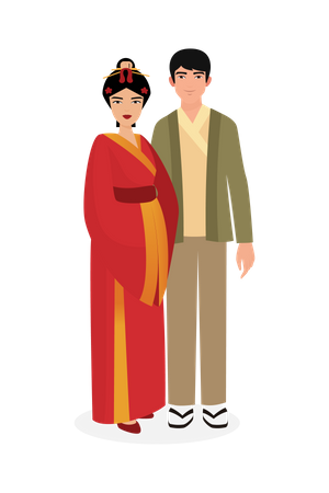 Roupa tradicional chinesa  Ilustração