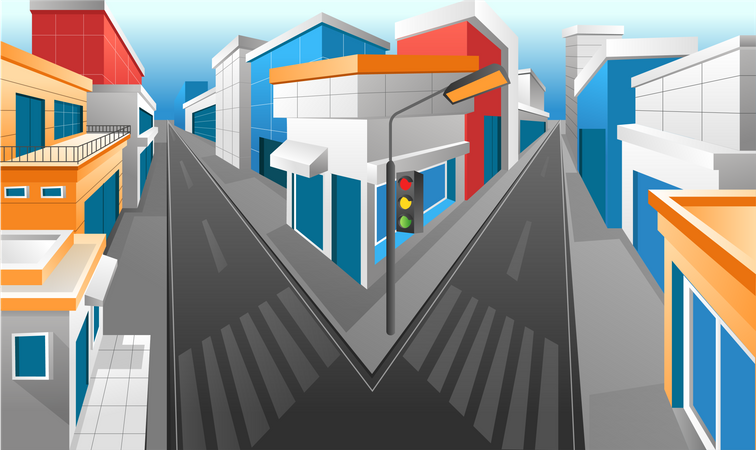 Route de la ville  Illustration