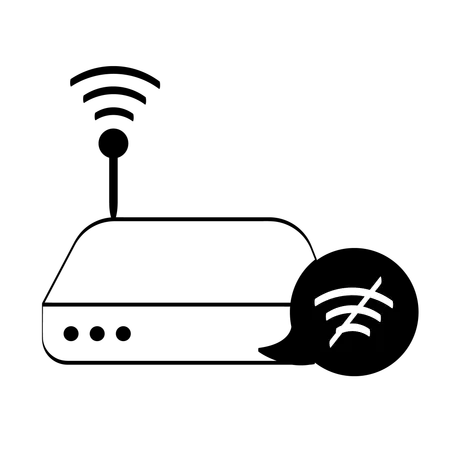 Router offline  Illustration