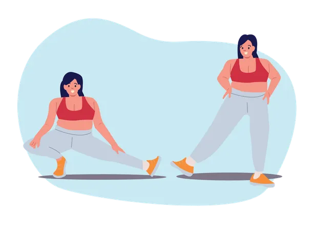 Programme de remise en forme pour femmes de grande taille : mode de vie actif et sain  Illustration