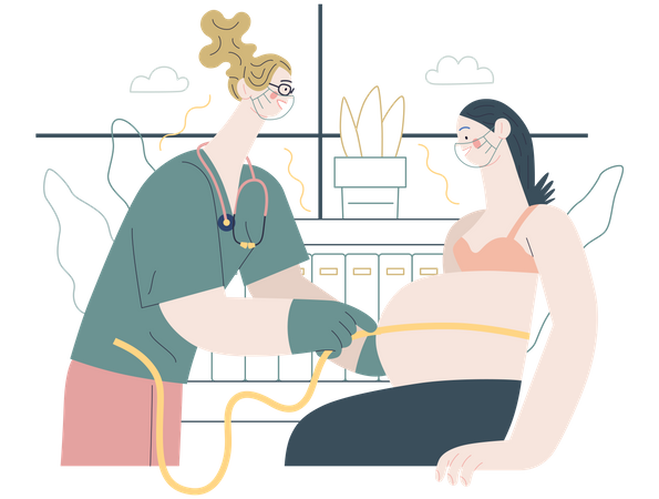 Routine pregnancy checkup  Illustration