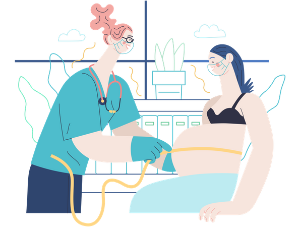 Routine pregnancy checkup  Illustration