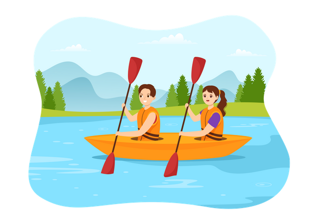 Rowing Sport  Illustration