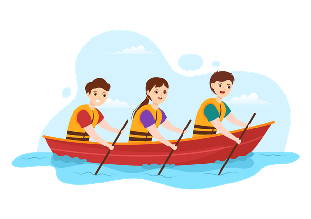 Rowing Sport Competition  Illustration