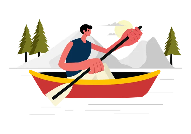 Rowing Sport Illustration  Illustration