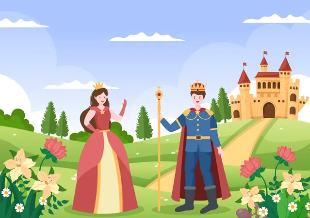 Royal King and Queen Illustration