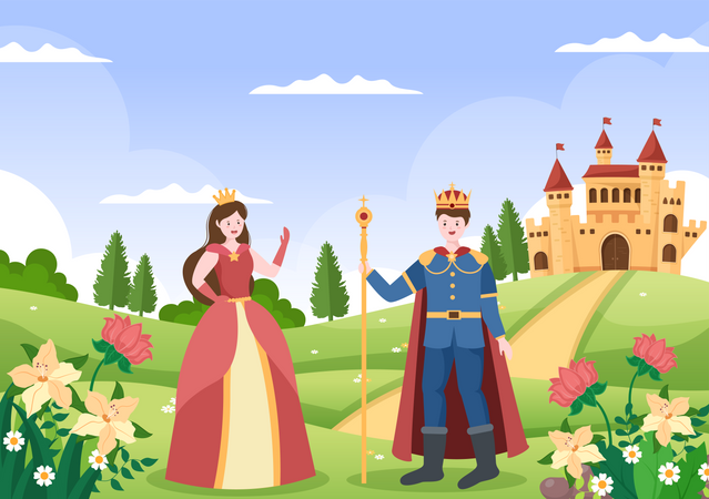 Royal King and Queen  Illustration