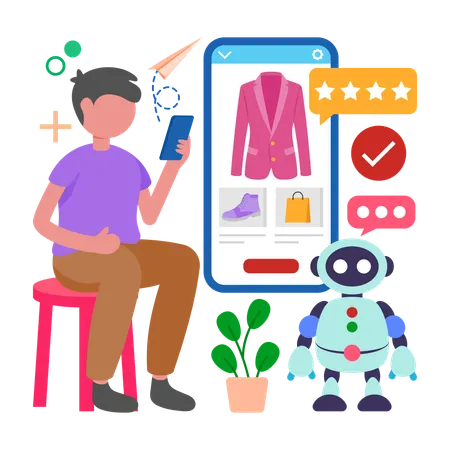 EコマースにおけるRPA  イラスト