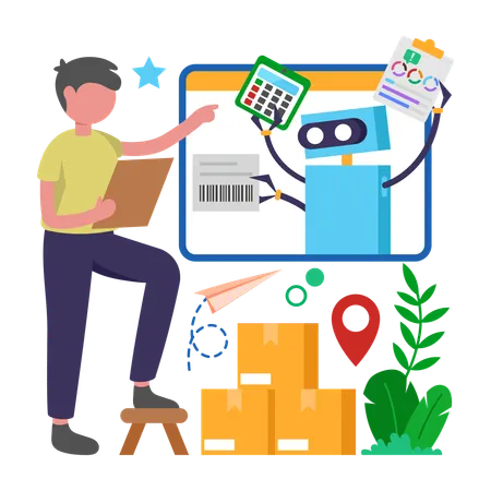 小売業におけるRPA  イラスト