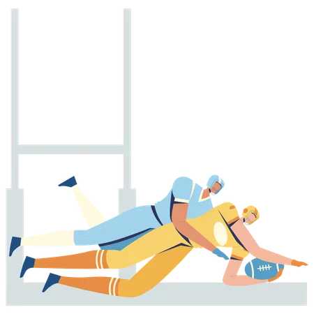 Ruck-Spieler mit Football  Illustration