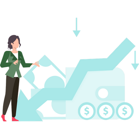 Rückgang der Investitionen  Illustration