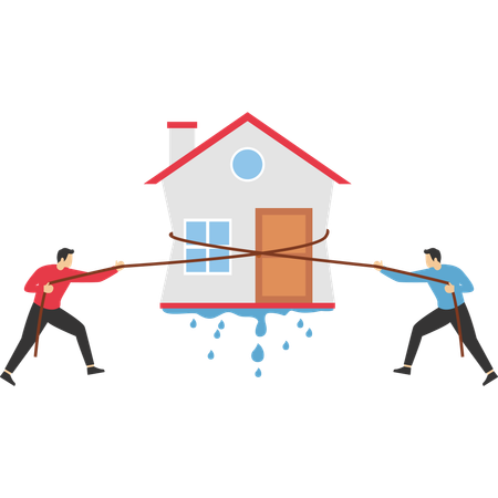 Rückgang des Immobiliengeschäfts und der Immobilienpreise  Illustration