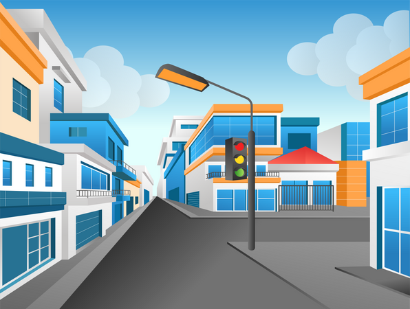 Rue de la ville moderne  Illustration