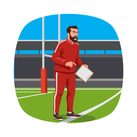 ラグビーコーチの戦略ゲーム  イラスト