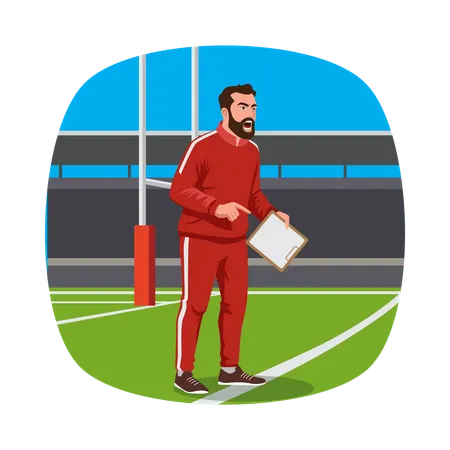 ラグビーコーチの戦略ゲーム  イラスト