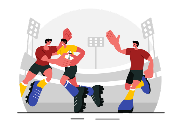 Rugby Match  Illustration