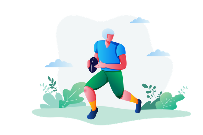 Rugby Player Illustration