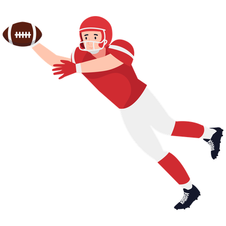 Rugby player Diving Catch Pose  Illustration
