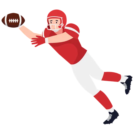 Rugby player Diving Catch Pose  Illustration
