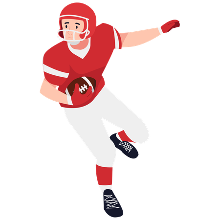 Rugby Player Dodging Opponent  Illustration