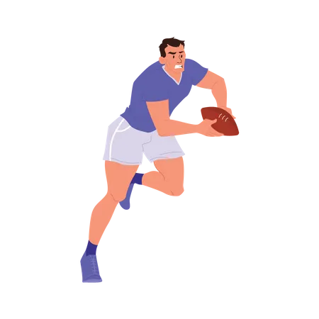 Rugby player holding ball Illustration