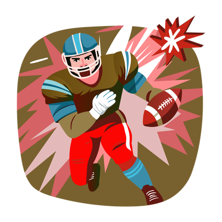 Rugby player running with ball in hand  Illustration