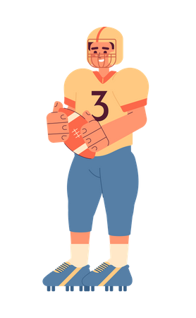 Rugby player wearing american football uniform  Illustration