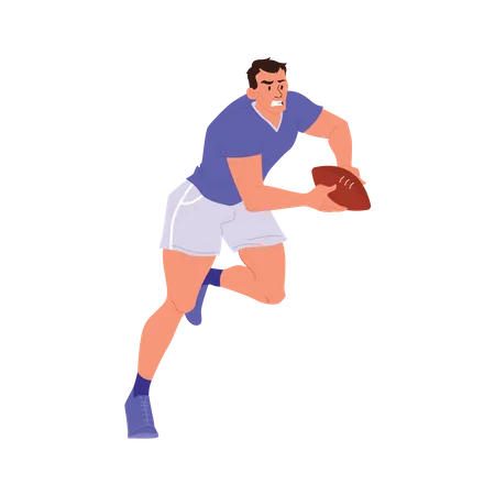 Rugby-Spieler mit Ball  Illustration