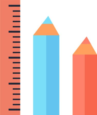 Ruler and Two Pencils  Illustration