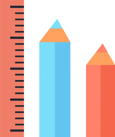 Ruler and Two Pencils  Illustration