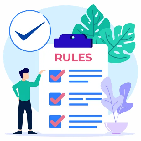 Illustration Vector Graphic Cartoon Character Of List Of Rules Illustration