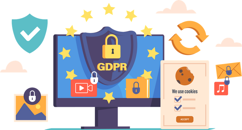 Rules for data protection gdpr Illustration