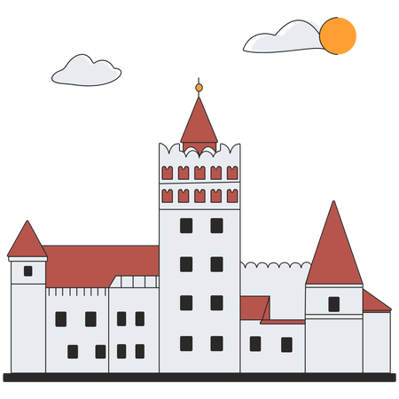 Rumänien – Schloss Bran (Draculas Schloss)  Illustration