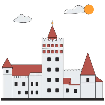 Rumänien – Schloss Bran (Draculas Schloss)  Illustration