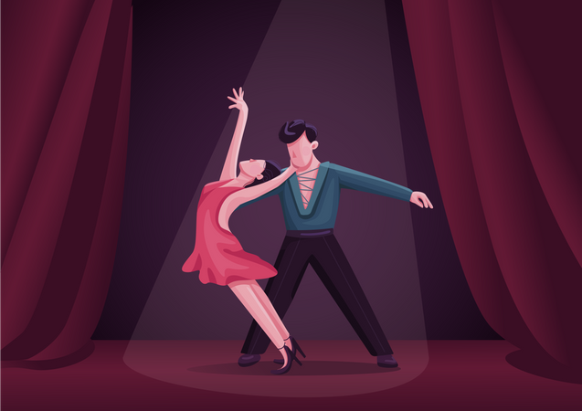 Rumba dancers couple  Illustration