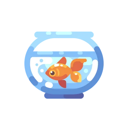 Rundes Aquarium mit Goldfischen  Illustration