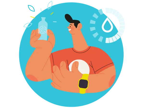 Runner Drinking Water  Illustration