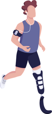 Runner with artificial leg  Illustration