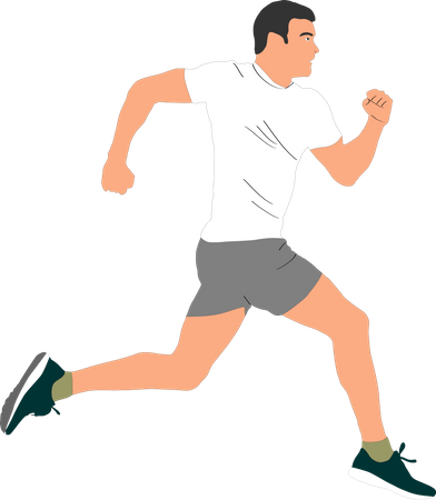 Running and jogging a man Illustration