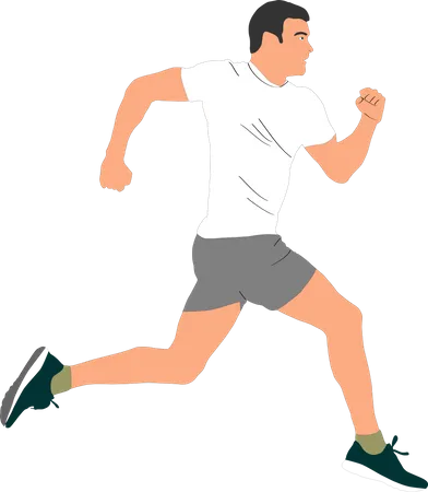 Running and jogging a man  Illustration