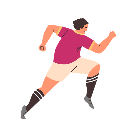 Running boy soccer player in special uniform  Illustration