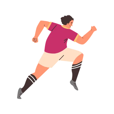 Running boy soccer player in special uniform  Illustration