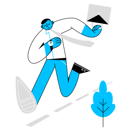 Running Businessman Illustration
