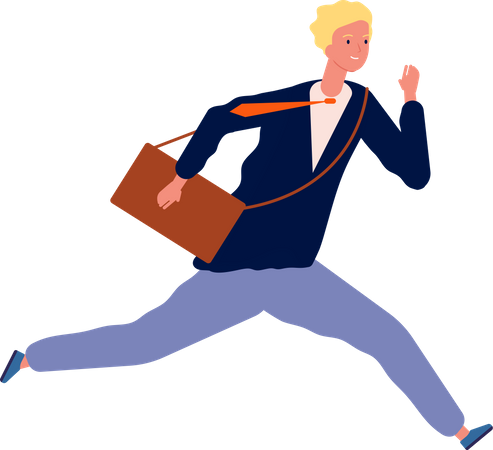 Running Businessman Illustration