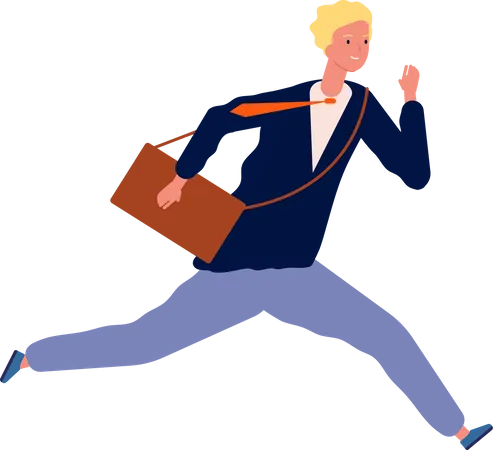 Running Persons Sport Casual Business People Illustration