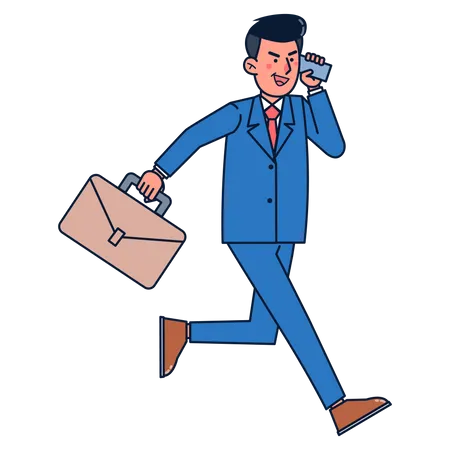 Running businessman  Illustration