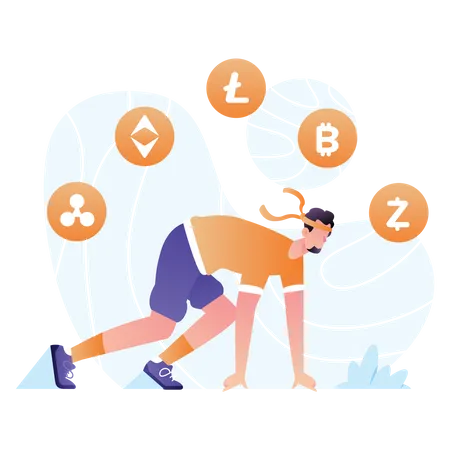 Running Cryptocurrency  Illustration
