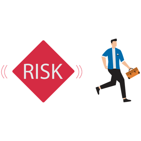 Running man taking business risk  Illustration