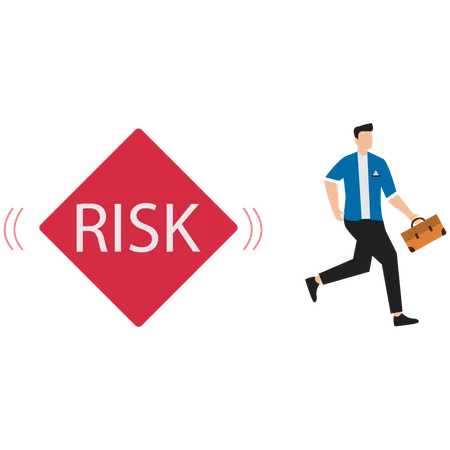 Running man taking business risk  Illustration